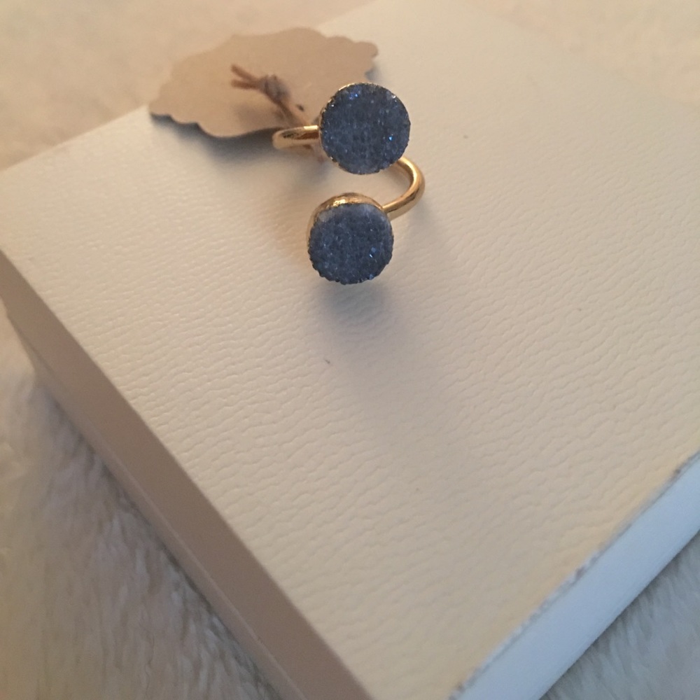 Bondhu | Blue Spiral Druzy Ring - Picture 6 of 8